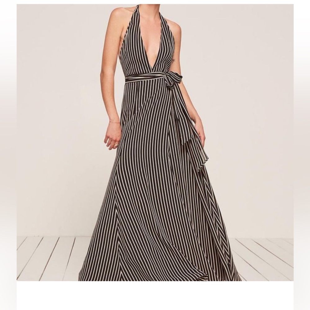 Reformation Black & White Waltz Dress in Lansky size small